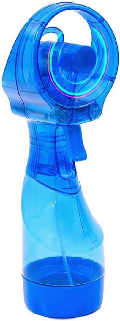 O2COOL LED Lights Deluxe Handheld Battery Powered Water Misting Fan (Dark Blue)