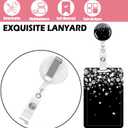 Badge Reels Retractable with Carabiner Reel Clip, ID Name Tag Work Badge Holder Belt Ferrule, Identity ID Badge Holder Cover Case for Office Work Nurse Teacher Student(Shiny Diamond)