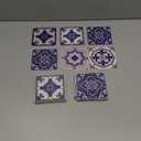 Honoson 60 Pack Colorful Talavera Tile 4x4 Inch Handpainted 10 Designs Peel and Stick Wall Tile Decor Bathroom Kitchen Wall Sticker Waterproof PVC Decoration Stickers - 2D Retro Sticker(Classic)