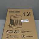 CEROELDA Small Trash Can with Lid-5L/1.3 Gal,Stainless Steel Outdoor Dog Poop Garbage Can-Farmhouse Retro Metal Waste Bin w/Step Pedal for Bathroom Bedroom Office-Soft Close-Black