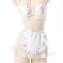 SINROYEE Womens Sexy Cow Cosplay Bikini Lolita Maid Outfit Kawaii Bra and Panty Set Japanese Anime Lingerie, ONE SIZE