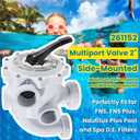 E-cowlboy 261152 2-Inch Threaded Multiport Valve for FNS, FNS Plus, Nautilus Plus Pool and Spa D.E. Filters Side Mount Rebuild Kit 7.5" Centerline SM2-PP2 SM-20-2 Upgraded White