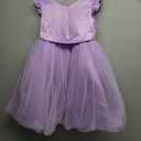 KAQININI Flower Girl Dress Wedding Guest Ruffle Tulle Satin Party Birthday Princess Dresses Pageant Gown Kids Short (7 Years, Light Purple)