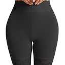 Blueinn Women’s Slip Shorts for Under Dresses Cooling Anti Chafing High Waisted Underwear - Lace Waistband, Seamless Lace Shorts Under Skirts & Dresses BK-M Black. Size M.