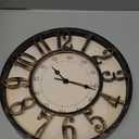 ZOOFOX 12 Inch Retro Wall Clock, Silent Non-Ticking Battery Operated Movement Decorative Round Quartz Wall Clock, Raised 3D Arabic Numeral Clock for Home, Living Room, Kitchen, Office