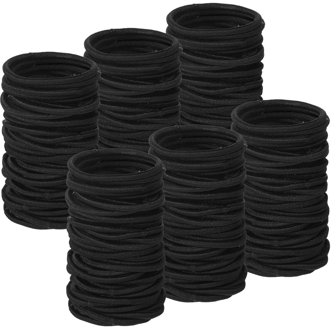 1000 Pcs Elastics Hair Ties Bulk Ponytail Holders Hair Bands Small Elastic Band Accessories for Women Men Straight Thick Curly(Black,2 mm)