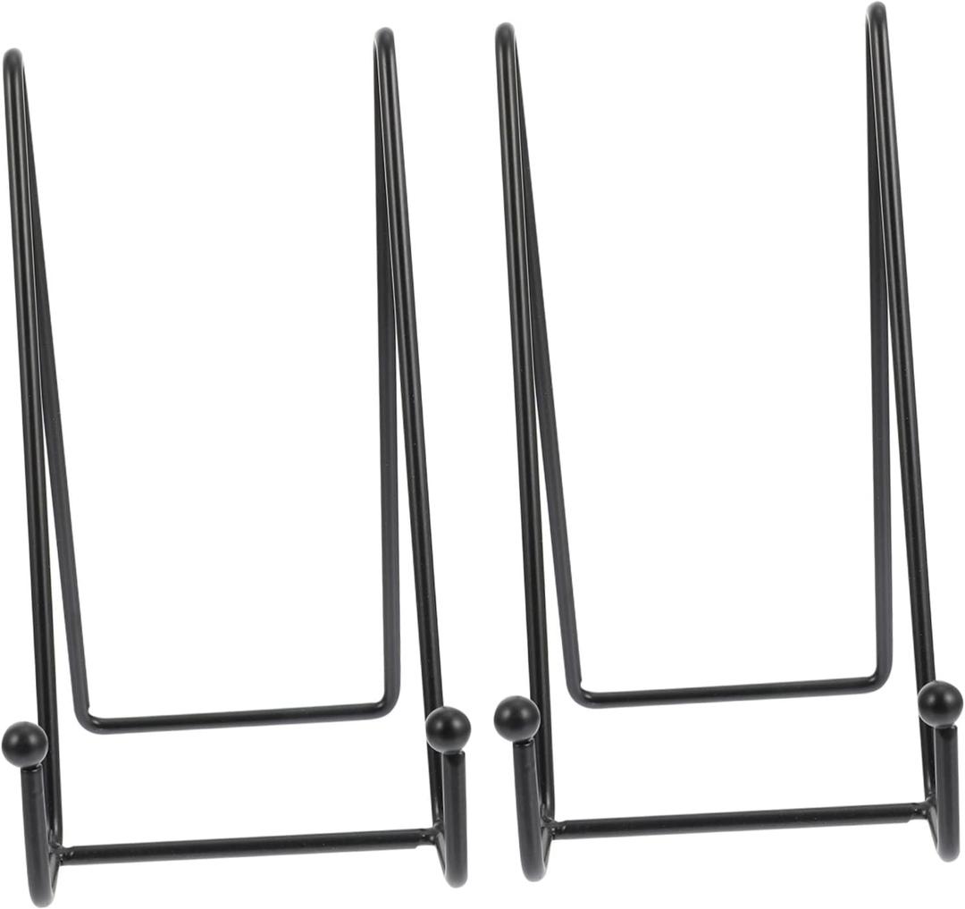 Amosfun 2pcs Plate Rack Display Stands for Decorative Plates Books and Artwork Sleek Frame Holders for Home Office and Events Design