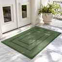 GRANNY SAYS Front Door Mat Outside Entrance, Welcome Matt Indoor Non-Slip, Door Mats for Outdoor, Entryway Front Porch Matt Low Profile Resist Dirt Easy to Clean, 36" x 24", Green