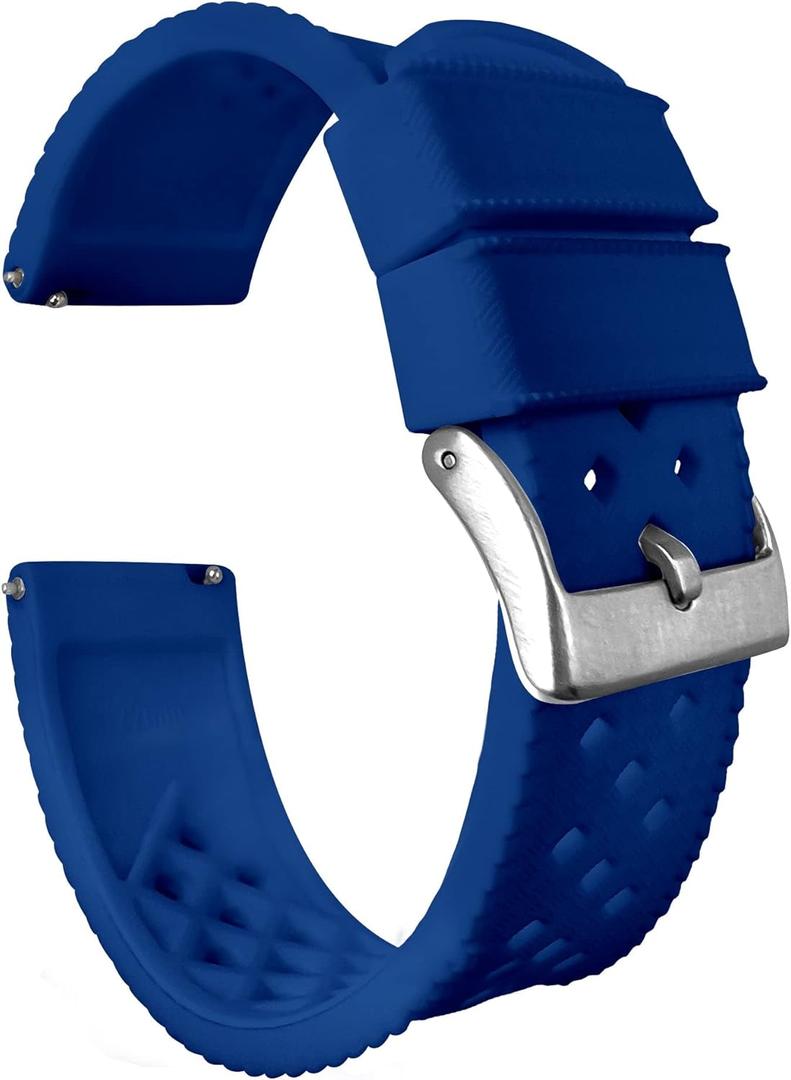 BARTON Tropical-Style 2.0 Watch Bands - Quick Release - Choose Strap Color & Size - 18mm, 19mm, 20mm, 21mm, 22mm, 23mm & 24mm Watch Straps (Royal Blue 22 mm)