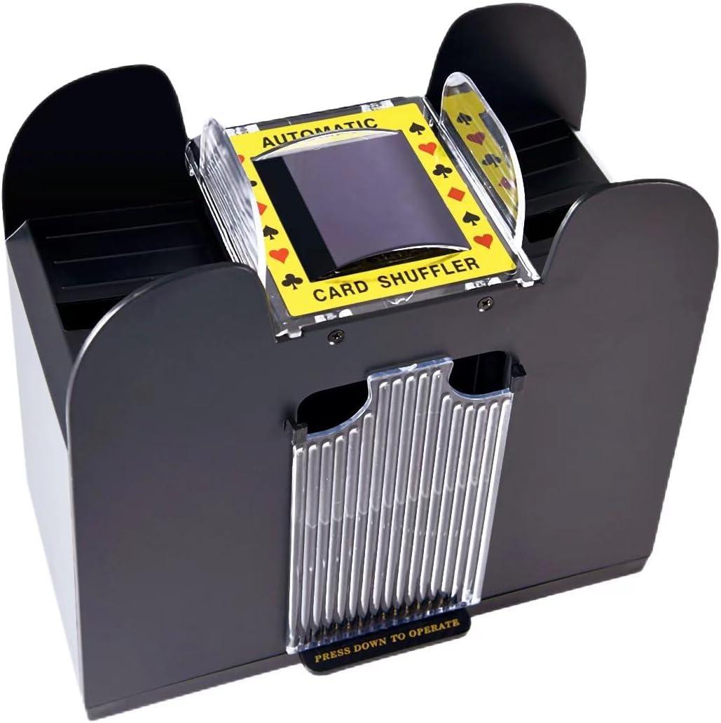 Automatic Card Shuffler, Battery Operated Card Dealer Machine, Electric Casino Card Shuffler for UNO, Blackjack, Texas Hold'em, Home Card Games (1-6 Deck)