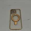 MAKAVO Magnetic for iPhone 15 Pro Max Case, Compatible with MagSafe, Built-in Camera Lens Protector, Logo View, Military Grade Drop Proof Phone Case Cover