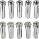 R8 Round Collet Set 10Pcs R8 Collet Chuck Spring Collet Set CNC Engraving Milling Lathe Chuck Tool 3-20MM Fit for CNC Engraving Machine and Milling Lathe Tool