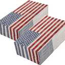 100 Pieces Patriotic Guest Napkins American Flag 3-Ply Disposable Paper Napkins 4th of July Hand Towel Decorative Dinner Napkin for Independence Day Kitchen Bathroom Party Tableware