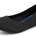 VJH confort Women’s Flats Shoes Ballet Knit Comfort Foldable Round Toe Slip-on Casual Office Work Walking Flats 8, Black .