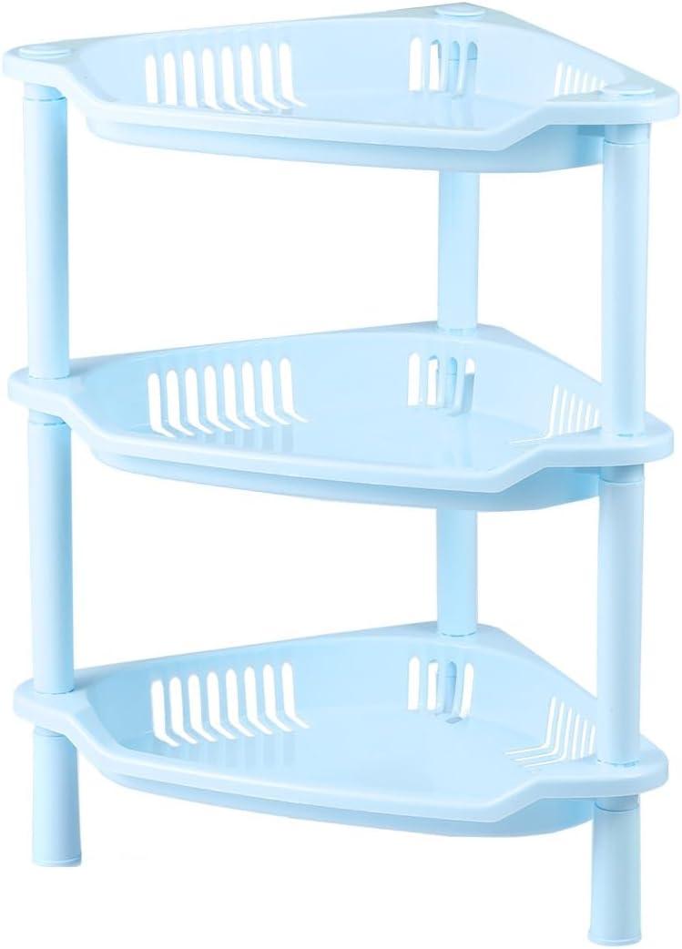 Cabilock 3-Tier Plastic Storage Rack Triangular Corner Shelf 8.2X8.2X12.9 Inches Space-Saving Organizer for Bathroom Kitchen Desk Shelving Plastic Racks
