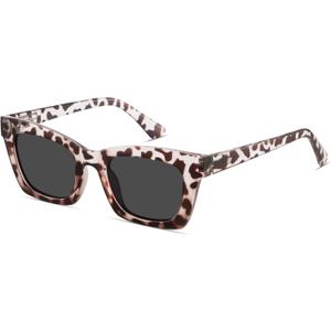 livho Trendy Polarized Sunglasses Women, Retro Sun Glasses for Women 2025, Cute Sunglasses for Woman, UV Protection Shades (White Tortoise/Black)