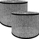 Antrader Lamp Shade Black Rattan Lampshades for Table & Floor Lamp, 13" Top x 13" Bottom x 10" High Lampshade Replacement, Easy to Assemble, Modern Drum Lamp Shades- Set of 2