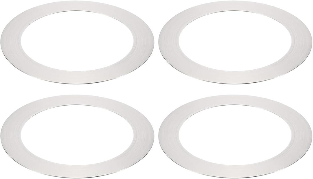 PATIKIL Goof Rings for 4" Inch Recessed Can Lighting Down Light, 4 Pcs Metal Goof Trim Rings Cover, Outer Diameter 6.7-inch, Inner Diameter 4.25-inch, Matte Finish NickelFlush Mount