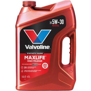 Valvoline MaxLife High Mileage 5W-30 Synthetic Blend Motor Oil 5 Quart (EXP 08/18/26)