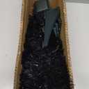 Juegoal Lighted Artificial Halloween Black Christmas Tree, 4FT Black Tinsel Pine Tree with 70 LED Purple Lights, 8 Modes & Timer for Home Party Decorations