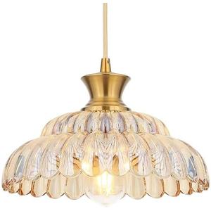 Mgcanyu Amber Glass Pendant Lights, 11.8" Brushed Gold Lighting Glass Light Fixtures Modern Amber Chandelier Vintage Hanging Ceiling for Kitchen Island Dining Room Restaurant Bedroom Foyer Entryway