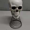 Halloween Tree Topper, Skull Tree Topper Decor with Santa Hat, Christmas Trees Spooky Decorations, 5 Inch Skeleton Head Party Props for Halloween Garden Home Lawn Party Decor