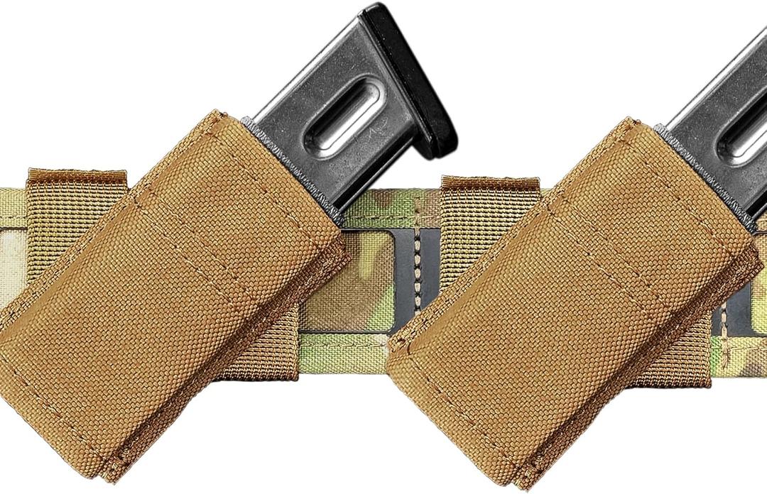 2 Pack 40 Angled Pistol Magazine Pouch Compatible MOLLE/Belt, Canted 9MM Mag Holder Easy Access, Universal Mag Holster for .40 Cal/ 45Acp S&W/Sig