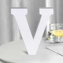 White Wooden Letters 8 Inch for Wall Decor,Large Unfinished Wood Letters for Home,Wooden Alphabet Letters for Crafts,Standing Garden Board or Room Name Signs DIY Carft (V)