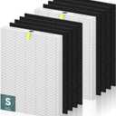 C545 True HEPA Replacement Filter S Compatible with Winix C545 Air Purifier 1712-0096-00 and 2522-0058-00, 2 x H13 True HEPA Filter + 8 x Activated Carbon Filters (10 Piece Set)