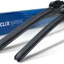 ClixWipers 24" + 18" High Performance Premium Automotive Replacement Windshield Wiper Blades, Passenger and Driver Side Wiper Blade Designed For All Weather & Winter Conditions (Set of 2)