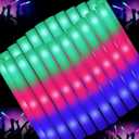 44 PCS Foam Glow Sticks Bulk With 3 Modes Colorful Flashing, Light Up Sticks, Glow in Dark Party Supplies for Wedding, Raves, Halloween, 4th of July