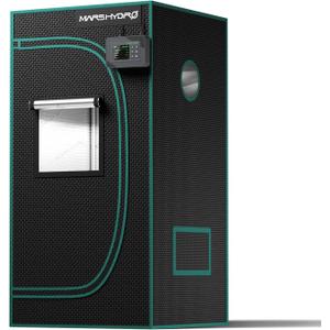 MARS HYDRO 2x2x4 Advanced Grow Tent, 24"x24"x48" High Reflective Mylar 1680D for Hydroponics Indoor Plant Growing, with Floor Tray and Smooth Zipper for TS600