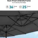 FREE SOLDIER 13ft Patio Umbrella with 36 LED Solar Lights Double Sided Outdoor Umbrella for Patio Table Umbrella with Solar lights for Garden Yard Pool (Dark Gray), 13' x 6.5' x 7.8'