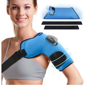 Refillable Ice Bag Wrap for Shoulder Pain Relief, Travel Ice Water Bag Physical Cold Therapy with Straps for Full Back, Pain Relief for Injuries, Muscle Pain, Swelling, Bruises