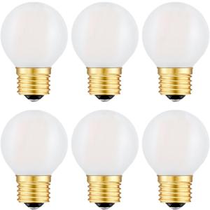 E26 LED Bulb 60 Watt Dimmable Frosted Globe Bulb, LED 6W 2700K Warm White G16.5 Light Bulb for Chandelier, Vanity Light Bulb, 6 Pack