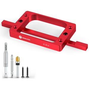 3-1/2" Fixed Size Door Hinge Jig for Door and Jamb, Aluminum Alloy Door Hinge Template Kit for Router, Mortise Jig Fits 3.5" Length 1/4" R, 5/8" R and Square Corner Hinges (3.5 in)