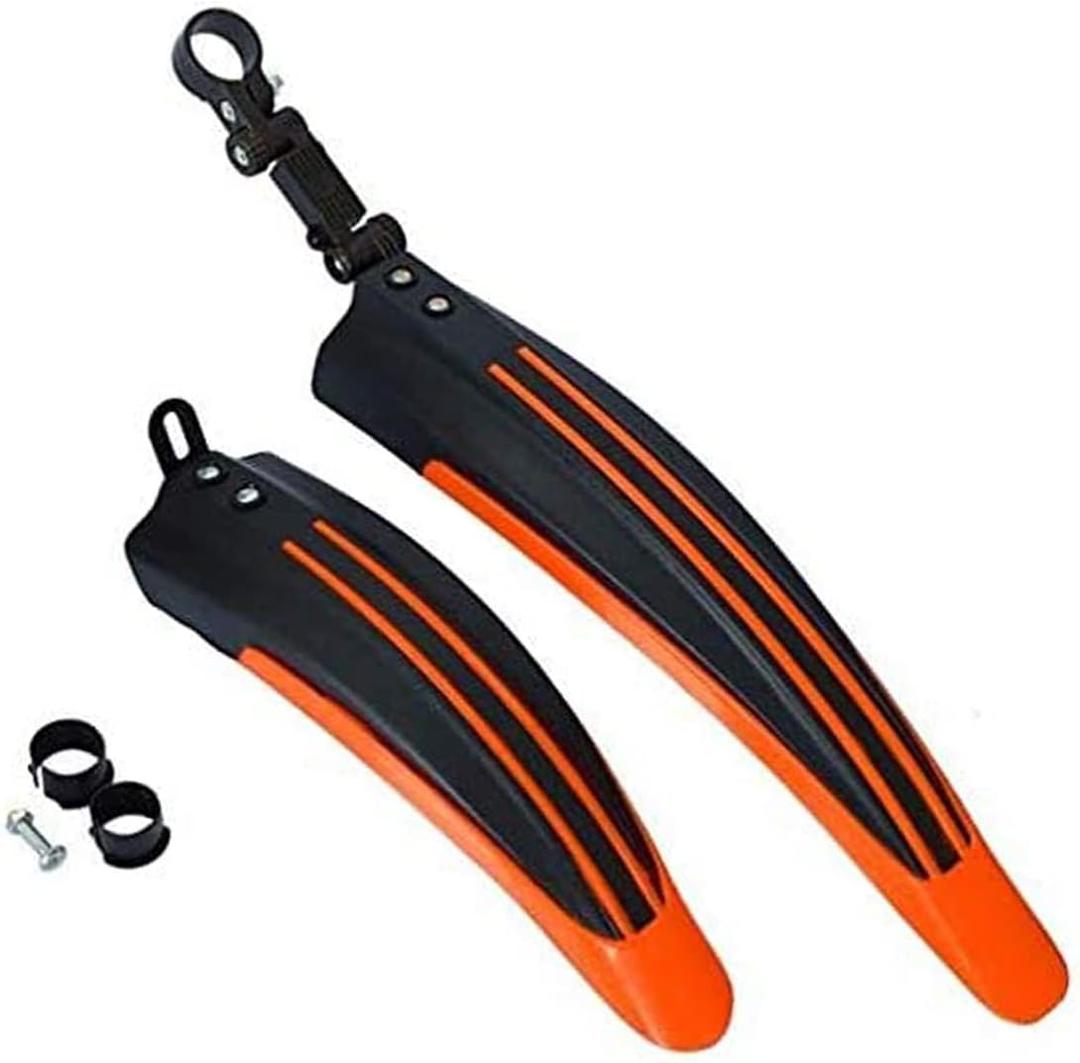 Free-fly Adjustable Road Mountain Bike Bicycle Cycling Tire Front/Rear Mud Guards Mudguard Fenders Set (Orange)