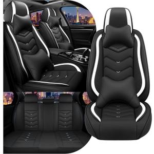 Car Seat Covers for Honda Civic 2000-2026, Stylish Sport Seat Cover, Premium Nappa Leather Car Seat Cover. Automobile Seat Covers Sets.(Luxury 5 Seats/Black White) Car Seat Covers for Honda Civic 2000-2026, Stylish Sport Seat Cover, Premium Nappa Leather Car Seat Cover. Automobile Seat Covers Sets.(Luxury 5 Seats/Black White)