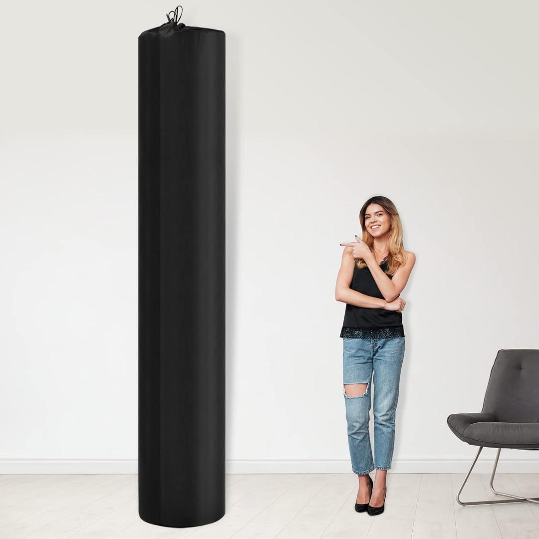 Chengu Jumbo Rug Storage Bag Large Nylon Dustproof Drawstring Space Saver Bags Black Reusable Nylon Cloth Carpet Cover 130 x 24 Inch Storage Pouch for Rug(1 Piece)