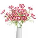 IPOPU Deep Pink Fake Cosmos Flowers 40 Heads Wildflowers Flowers 8Pcs Silk Daisies with Stem for Vase Kitchen Table Centerpiece Arrangement Office Wedding Party DIY