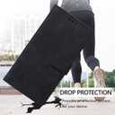 for iPhone 17 Air Leather Case, Geometric Patterns Wallet Case with 3 Card Slots, Magnetic Closure Kickstand Flip Phone Case Shockproof Cover, Black