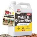 Rock and Mulch Glue for Landscaping - 128 fl oz Fast Dry Mulch Glue