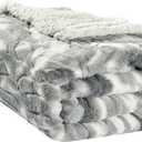 Elegant Comfort Luxury Valentines Day Sherpa Throw Blanket Ultra-Soft Cozy Velvet Aesthetic Fleece Throw - Micromink Sherpa for Her, Girlfriend, Sherpa Reversible Blanket- Alaska Gray