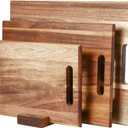 3-piece Acacia Wood Cutting Board Set for Kitchen, Large Wooden Cutting Board Set with Handle, Thick Chopping Board, Butcher Block Wooden Trays for Meat, Fruit Vegetable and Cheese, 16"x12"
