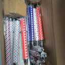Qeeenar 200 Pcs 4th of July Party Favors Gift Bulk Sets Include American Flag Notebooks Red White Blue Ballpoint Pens Freedom Tags Organza Bags for Memorial Day Independence Day Office Party Supplies