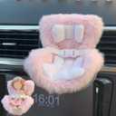 2 x Doll Car Seat for 17cm Dolls with Air Vent Clip, Car Decorations, Have a Seat Clips onto Car Air Vent, for Blind Box Doll Fans, Collectors (Pink)