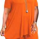 YeGine Women Plus Size 2 Piece Outfits Short Sleeve Top and Legging Pant Set Lounge Sets Tracksuit (4X-Large Plus, 4-orange)