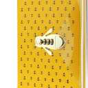 Mazeran Bee Shaped Combination Lock Journal, PU Leather Hard Cover Notebook Cute Diary, A5 Lined Password Locking Personal Planner Secret Organizer Gift for Girls Women Daughter