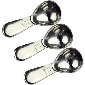CoaGu 3pcs 15ml Coffee Scoops: Durable 18/8 Stainless Steel Tablespoons (1 Tbsp) for Precision Coffee Brewing and Baking