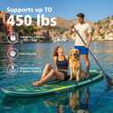 PRAISUN 12 x 35 Inflatable Paddle Board, 450lbs Extra Wide Stand Up Paddleboard for Youth/Adults of All Skill Levels, Stable SUP with Seat & Full Kit, for Fishing, Yoga, Lake & Ocean